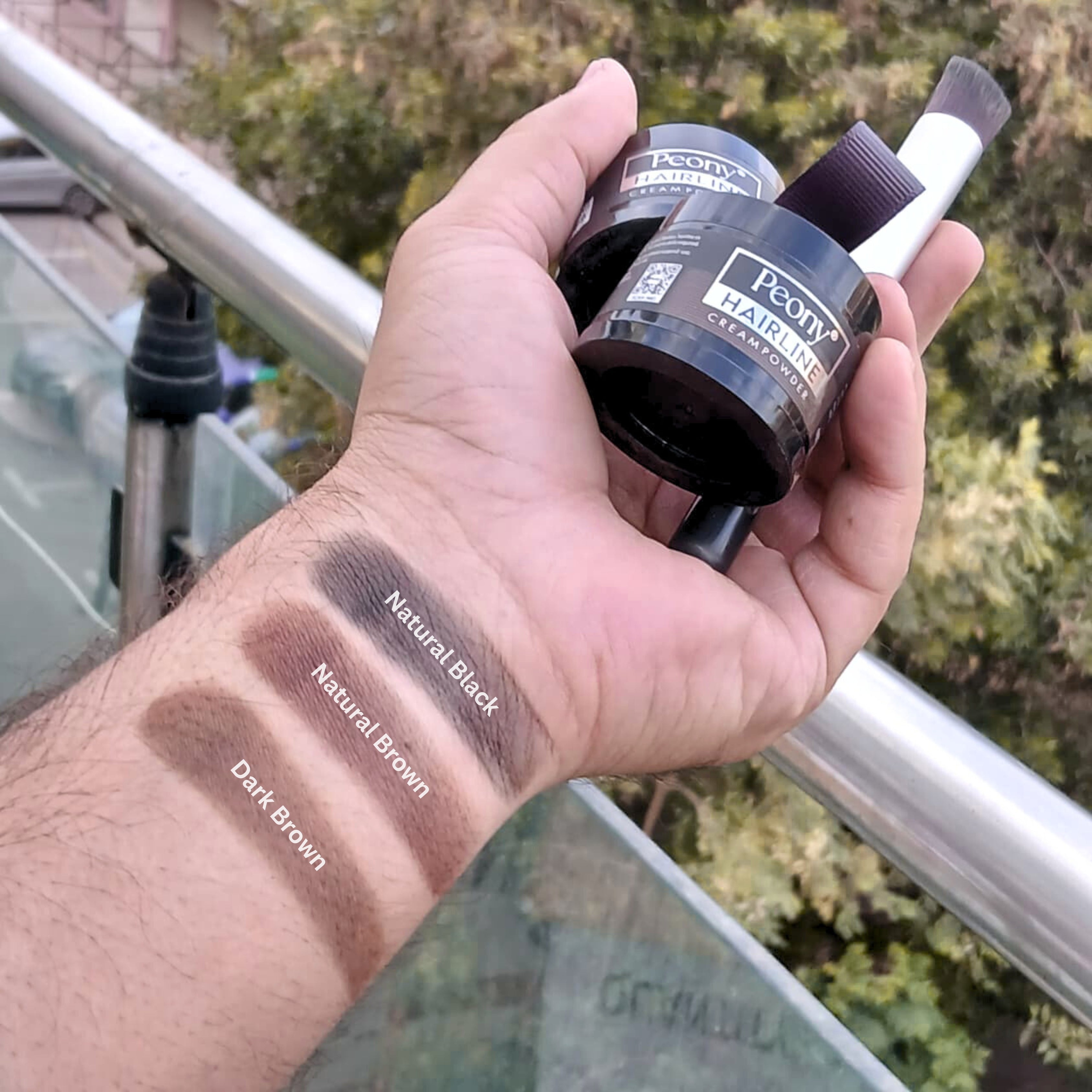 Peony 2in1 Hairline Cream Powder with 3 Extra Eyebrow Stencils