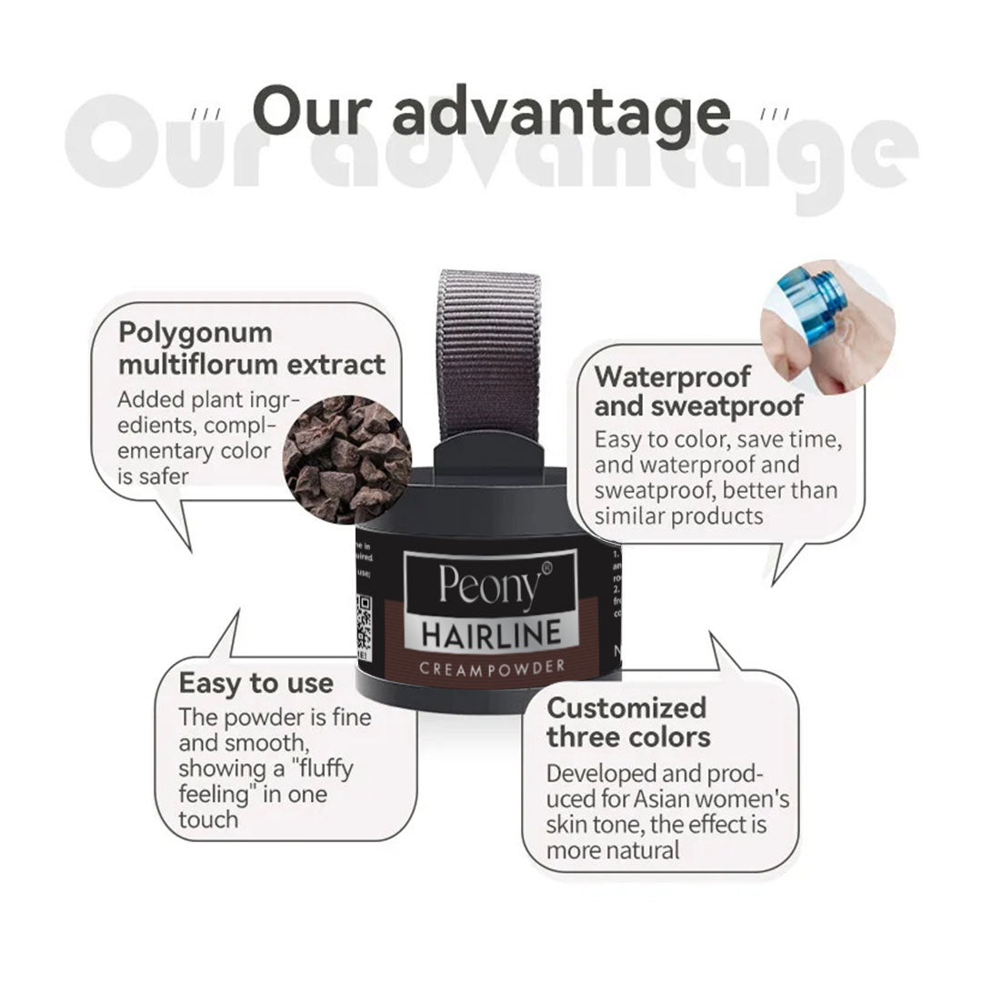 Peony 2in1 Hairline Cream Powder with 3 Extra Eyebrow Stencils